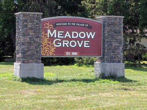Meadow Grove, Nebrasak welcome sign